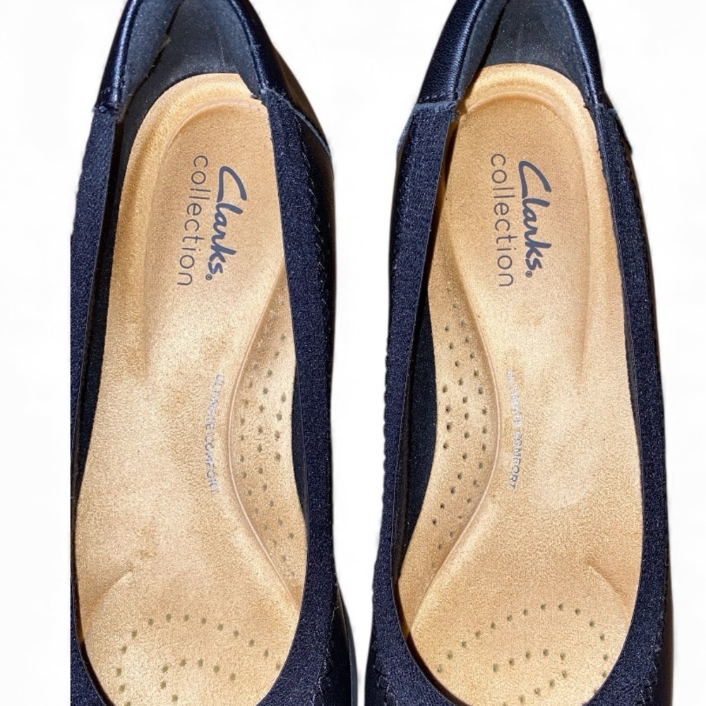 CLARKS SARA BAY Ballet Flats Casual Shoes Leather Slip Ons Size 8 - Picture 4 of 6